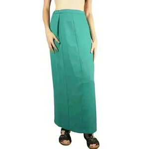 Vintage Teal Slit Maxi Pencil Skirt